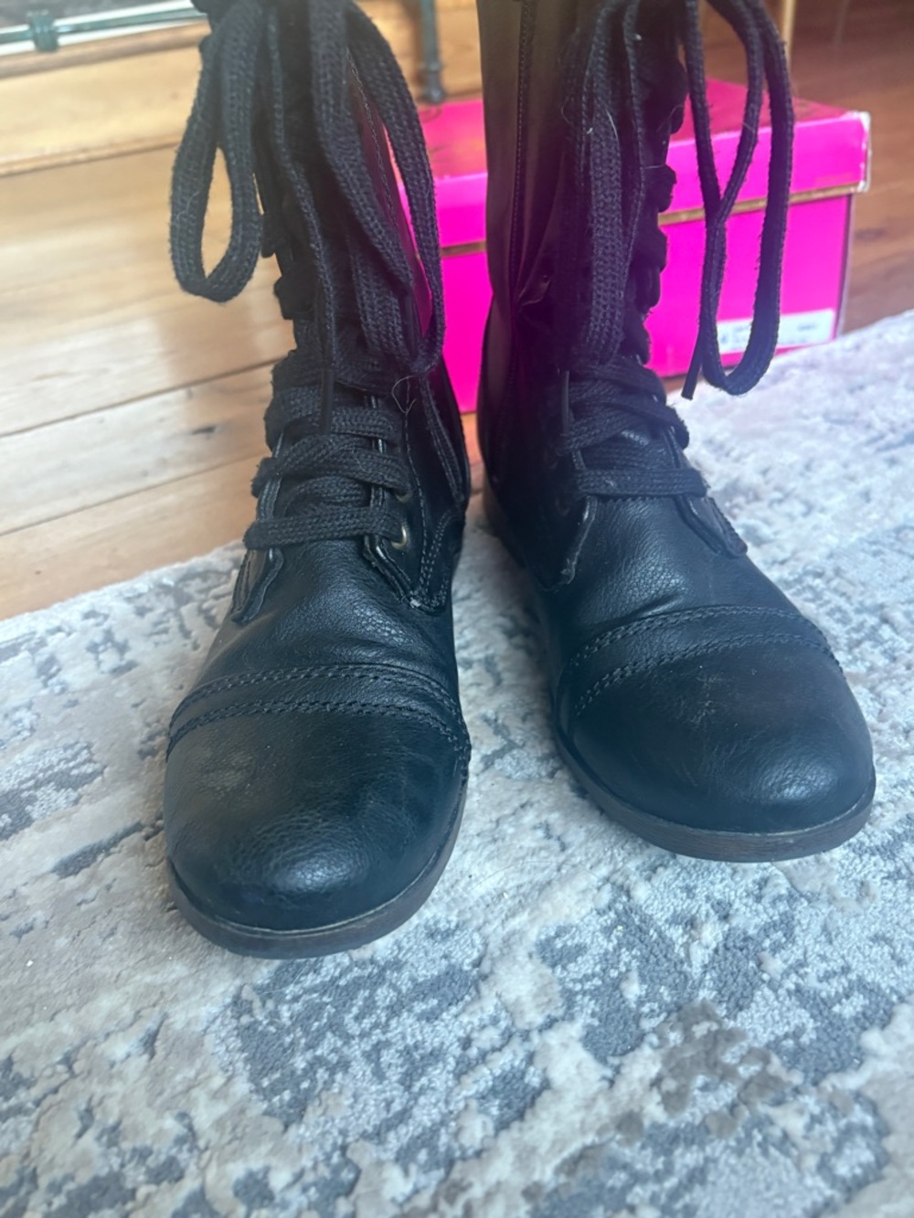 Candie’s Lace up Black Boots US SZ 8 - Picture 8 of 10